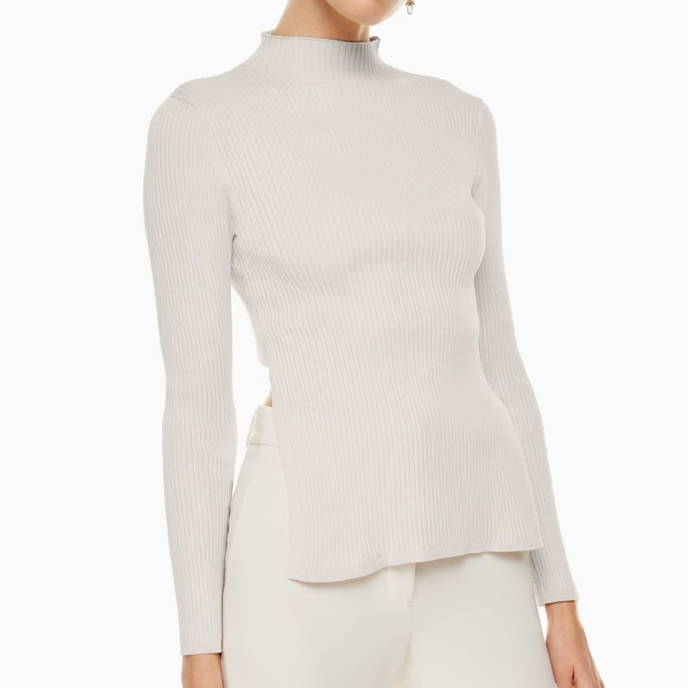 Aritzia Babaton Sculpt Knit Tie-Back Long Sleeve